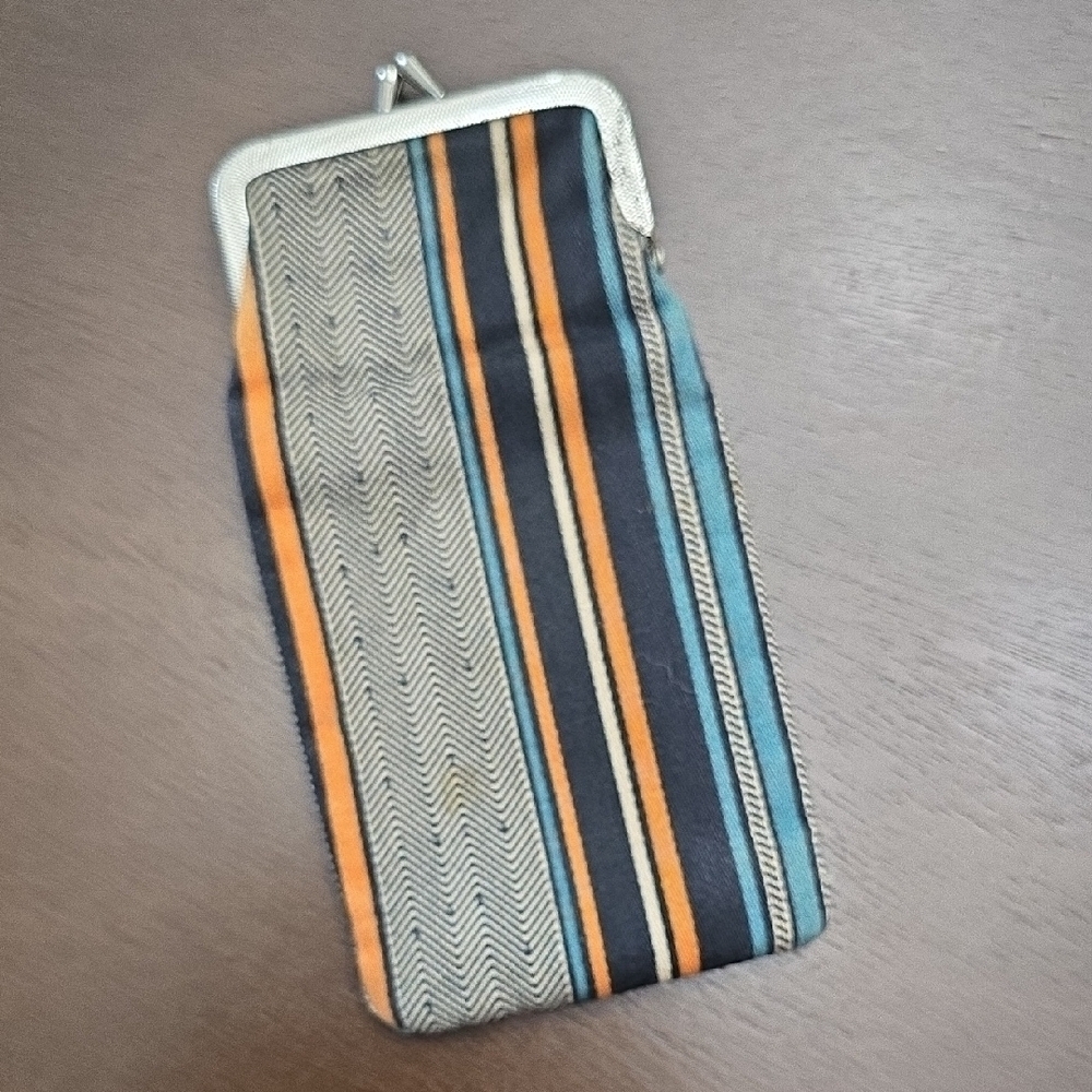 VINTAGE Roxanne Striped Fabric‎ Coin Cigarette Purse 1970s Slims